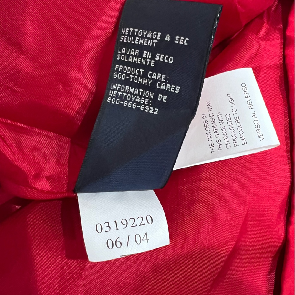 Tommy Hilfiger Vintage Y2K Skirt Silk Chain Print Red/Gold H Logo, Pleats, 12 - Picture 10 of 10